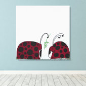 Kute luibugs en mistletoe canvas afdruk (Insitu (Houten vloer))