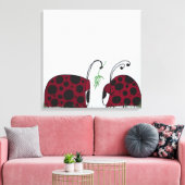 Kute luibugs en mistletoe canvas afdruk (Insitu (Woonkamer))