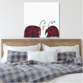Kute luibugs en mistletoe canvas afdruk (Insitu (Slaapkamer))