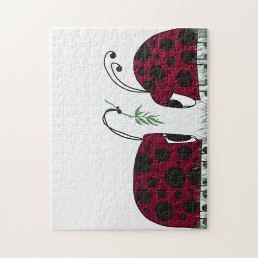Kute luibugs en mistletoe legpuzzel (Verticaal)