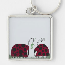 Kute luibugs en mistletoe sleutelhanger