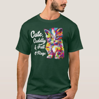 Kute, luidop en vol met ruienvloed, kleurrijk t-shirt