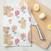 Kute luienmoeder met baby Moederdag Theedoek (Quarter Fold)