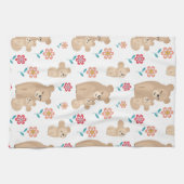 Kute luienmoeder met baby Moederdag Theedoek (Horizontaal)