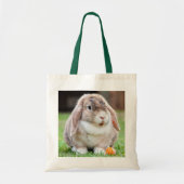 Kute luop konijn in de gras met wortel tote bag (Voorkant)