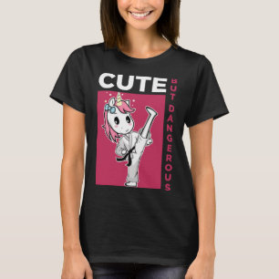 Kute maar gevaarlijk Karate Taekwondo Unicorn Kara T-shirt