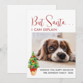 Kute maar Santa... Ik kan uitleggen| Groen| Pet Fo Feestdagenkaart (Voorkant / Achterkant)