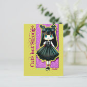 Kute maar sterk - Lolly Gothic Girl van CallisC T- Briefkaart (Staand voorkant)