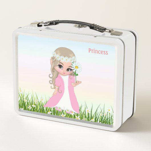 Kute Magic Fairy and Flowers Metal Lunch Box (Achterkant)