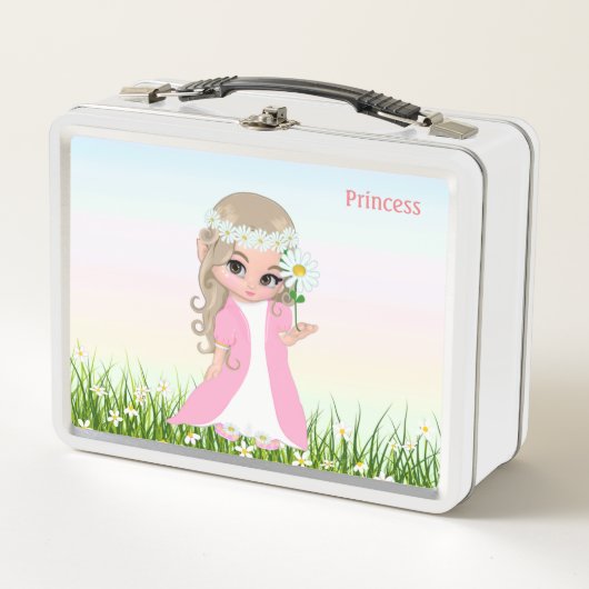 Kute Magic Fairy and Flowers Metal Lunch Box (Voorkant)