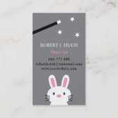 Kute magische konijn van bovenste hoed visitekaartje (Achterkant)