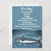 Kute makreel onder het zee nautical Blue Baby Boy Kaart (Voorkant)