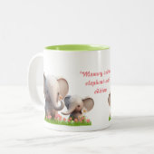 Kute mam en Baby Elephant Personalized Tweekleurige Koffiemok (Voorkant links)
