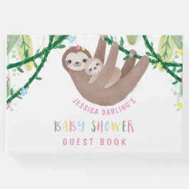 Kute mam en Baby Sloth Guest Book Gastenboek