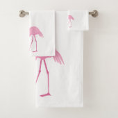 Kute mama en baby flamingo waterverven bad handdoek (Insitu)