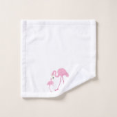 Kute mama en baby flamingo waterverven bad handdoek (Wasdoekje)