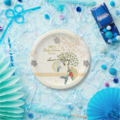 Kute mama en Baby Floral Hummingbird Papieren Bordje (Feest)