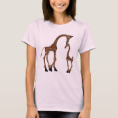Kute mama en Baby-Giraffe T-shirt (Voorkant)