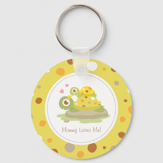 Kute mama en Baby Turtle mama houden van me Sleutelhanger (Voorkant)