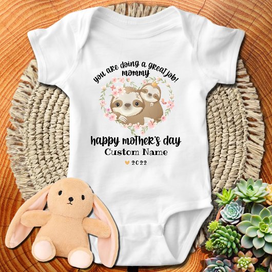 Kute mamma en Baby Sloths Happy Moederdag Romper