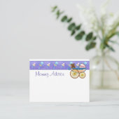 Kute mammie-advieskaart met zalmroze Chevron Advieskaart (Staand voorkant)