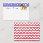 Kute mammie-advieskaart met zalmroze Chevron Advieskaart (Voorkant / Achterkant)