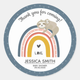 Kute mammie en Baby Regenboogregenboog Baby shower Ronde Sticker