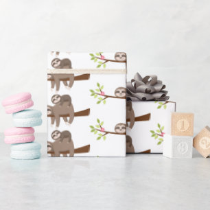 Kute mammie en baby unisex slothomp cadeaupapier