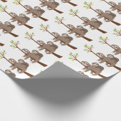 Kute mammie en baby unisex slothomp cadeaupapier (Hoek)