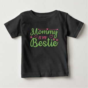 Kute mammie is mijn Bestie Quote Pink Green Baby