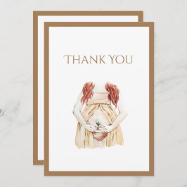 Kute mammie-to-be Baby shower Bedankkaart