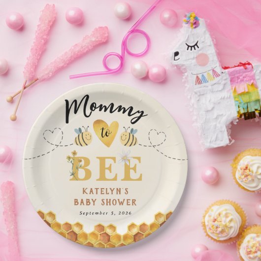 Kute mammie tot genenneutraal baby shower papieren bordje (Feest)