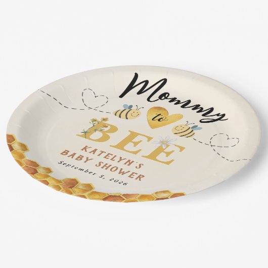 Kute mammie tot genenneutraal baby shower papieren bordje (Gekanteld)