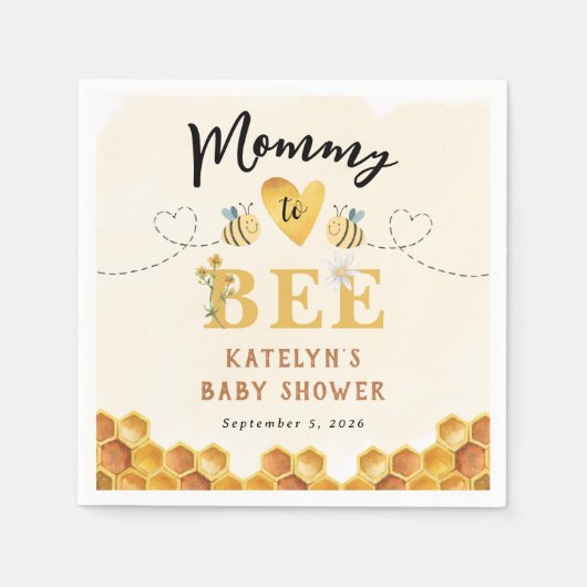 Kute mammie tot genenneutraal baby shower servet (Voorkant)