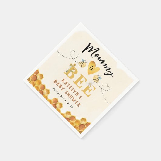 Kute mammie tot genenneutraal baby shower servet (Hoek)