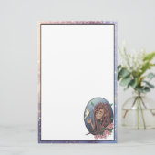 Kute manale Elf en Bleke Cream Butterfly Briefpapier (Staand voorkant)