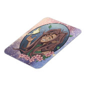 Kute manale Elf en Bleke Cream Butterfly Magneet (Linkerzijde)