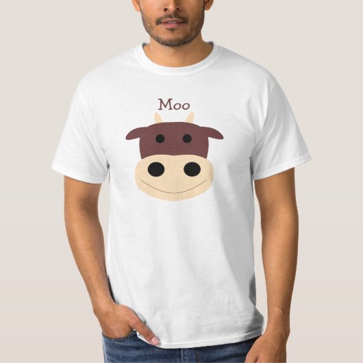 Kute mannen T-shirt met kleine bruine koe (Voorkant)