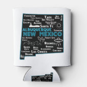 Kute map van New Mexico Albuquerque Map Santa Fe Blikjeskoeler (Achterkant)