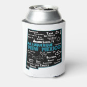 Kute map van New Mexico Albuquerque Map Santa Fe Blikjeskoeler (Blikje Achterkant)