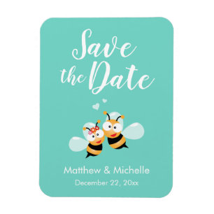 Kute Meant to be Couple Wedding Save the Date Magneet