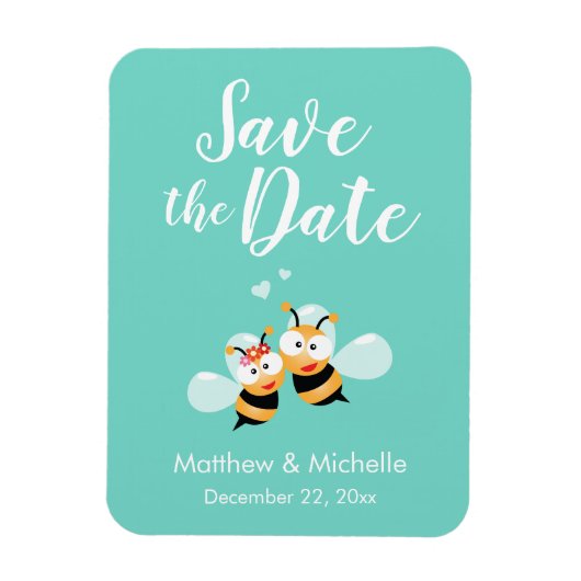 Kute Meant to be Couple Wedding Save the Date Magneet (Verticaal)