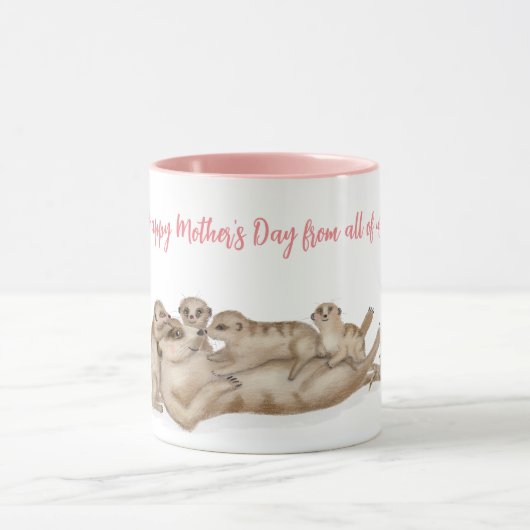 Kute meerkat familie Moederdag mok (Midden)