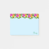 Kute meerkleurige bloemen op lichtblauw post-it® notes (Voorkant)