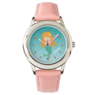 Kute Meermin Meisje Gepersonaliseerde Meisjes Horl Horloge