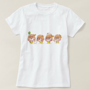 Kute meisjes met katten t-shirt