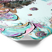 Kute Mermaid Birthday onder Zee Pool Welcome P Poster (Hoek)