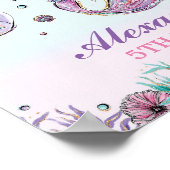 Kute Mermaid Birthday onder Zee Pool Welcome Poster (Hoek)