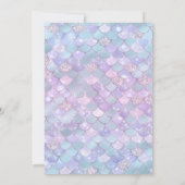 Kute Mermaid Birthday onder Zee uitnodiging (Achterkant)