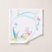 Kute Mermaid Diving onder het Zee Bad Handdoek (Wasdoekje)